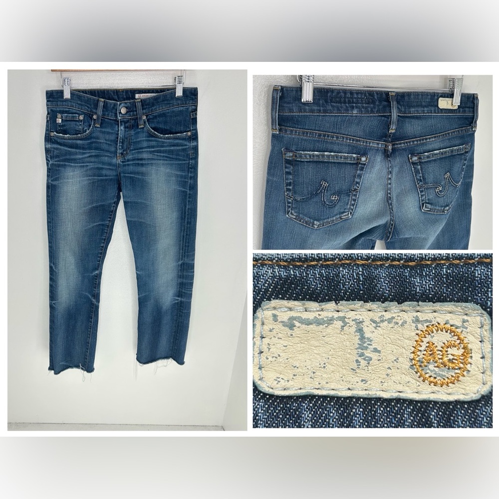 AG Adriano Goldschmied Denim Jeans Womens Size 27 Cut Off USA Made Premium 30x25